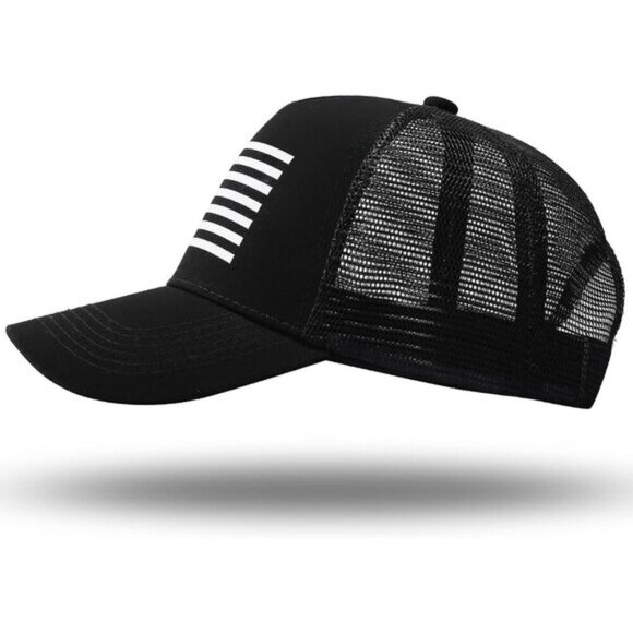 Men's American Flag Trucker Cotton, Polyester Baseball Hat - Picture 2 of 7
